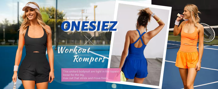Chic One Piece Outfit Workout Rompers With Padded Bras